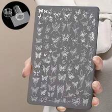 1 Peça Placa de Carimbo de Arte de Unhas, Edição Limitada de Novo Estilo INS, Designs Incluem Ponta Francesa, Borboleta, Laço, Coração, Renda, Floral, Arco-íris, Estrela, Amor, Fogo de Artifício, Margarida, Água-viva, Concha, Estrela do Mar, Alga, Golfinho, Cauda de Peixe, Gancho de Pirata