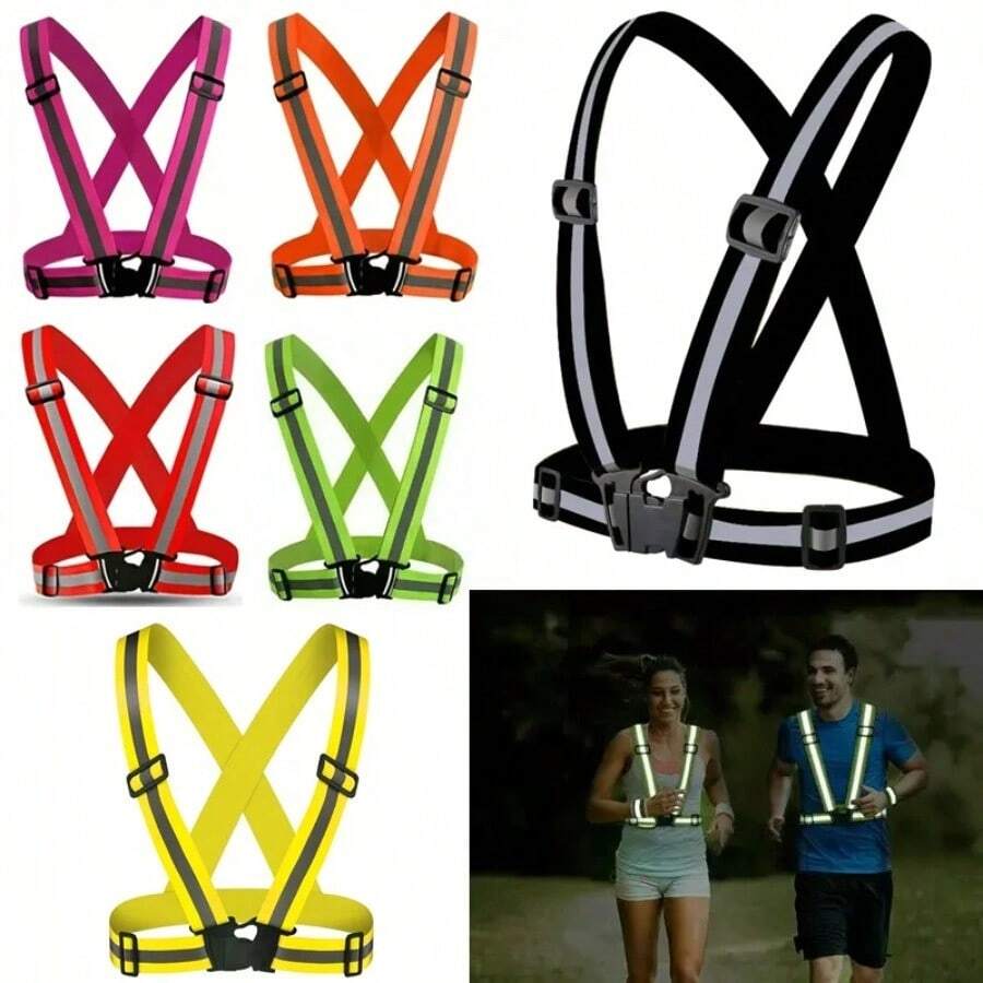 High Light Reflective Belt Stripe Strap Safety Night Running Jogging Biking Adjustable For Adults - Multicolor - View 1