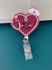 Bonito soporte de credenciales para enfermeras con carrete retráctil, soporte de credenciales retráctil con clip, divertidos carretes de credenciales de enfermería de farmacia para estudiantes, reuniones de negocios, escuela y oficina, 3,2 * 1,285 pulgadas.