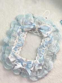 1pc Pink Star-Shaped ID Card/Photo Holder With Chain, Can Be Used As Backpack Accessory, New Butterfly & Heart DIY Decor For Instant Camera Album - Blue - View 5