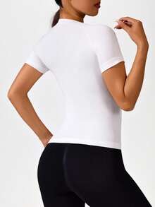 SHEIN Sports Women Summer Simple Letter Printed Sleeveless Sports Tank Topworkout Tank Top - White - View 3