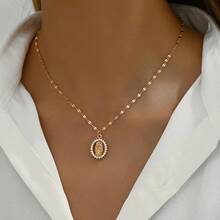 1 pieza Collar con colgante de la Virgen María religiosa, collar de la Virgen María de nicho, cadena delicada personalizada para la clavícula de la mujer