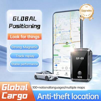 Localizador de coche GPS mini con imán - Dispositivo de seguimiento en tiempo real, modelo GF09, posicionamiento y seguimiento precisos, seguimiento de paquetes de entrega, diseño compacto, larga duración de la batería