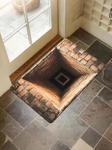 3D 神秘楼梯门垫 – 防滑、吸水、可机洗涤纶材质，逼真的石阶设计，适用于卧室、客厅或浴室入口 | 视觉错觉地垫 | 防滑地垫，圣诞装饰厨房地毯 - 彩色 - 查看 6