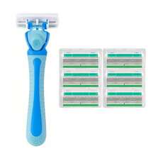 Women's Shaver Smooth And Comfortable Shaving Experience - Stainless Steel Razor With 6-Layer Blades And Non-Slip Handle, Includes Replacement Blades Men's Travel - Green - View 12