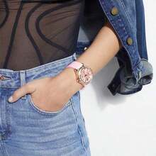 Guess Sparkling W1096L5 Casual Stylish Women's Silicone Strap Quartz Watch Black Round Dial Bezal With Crystals Fashion Lady's Watch Suitable For Daily Party Outdoor Wear Ideal Gift For Women