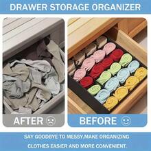 Set Of 2 Storage Boxes, Foldable Drawer Organizers With 24 Compartments, Ideal For Storing Underwear, Bras, Socks, And Ties, Designed To Save Space In Your Wardrobe. - màu đen - Xem 7