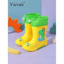 بوت المطر للأطفال موديل 2024 الجديد، بوت مطر للأولاد الصغار، بوت مطر للبنات مقاومة للماء من الجلد الصناعي، بوت مياه للأولاد متوسطة الارتفاع