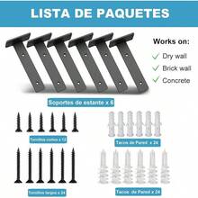 de Estante Flotante de Metal: Soportes para Estantes de Pared 6 Piezas, Mensulas para Repisa Flotante, Soporte de Estantería Flotante con Tornillos para Dormitorio Baño Sala de Estar (25cm) - 15 centímetros - Ver 4