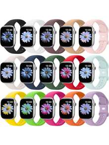 15 条装运动表带，兼容 女式表带 40 毫米 41 毫米 44 毫米 45 毫米 46 毫米 42 毫米 38 毫米 49 毫米 男式，柔软硅胶防水，兼容 Series 10 9 8 Ultra SE 7 6 5 4 3 2 1 - 15pack-color 2 - 查看 7
