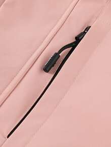 Women's Solid Color Thickened Windbreaker Jacket For Outdoor Sports, Autumn/Winter,Skiing - Baby Pink - View 8