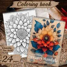 Adult Coloring Book: Flower Mandala Themes | Beginner-Friendly, Vivid Designs On Thick High-Quality Paper | A4 Size, 24 Pages, Single-Sided Printing | Therapeutic & Fun Artwork For Mindfulness | Perfect Gift For Men & Women - Christmas, Ramadan, Valentine's Day, New Year