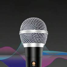 Wireless Microphone, Dynamic Handheld Wired Microphone, Made Of Moving Coil Metal Material And Omnidirectional Design, With Anti-Interference Capability, Suitable For Various Scenarios Such As Conference Speeches, Singing Competitions, Family Gatherings, Etc., Equipped With A 6.35mm Jack, Can Be Used Directly By Plugging In Power, Made Of Copper Structure, Sturdy And Durable - 黑色 - 查看 3