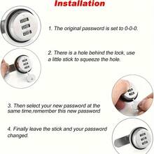 Candado de combinación de 3 dígitos de aleación de zinc - Acabado cepillado, de contraseña mecánica para gabinetes, buzones y puertas