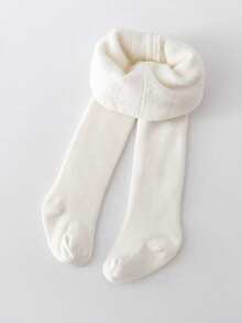 1pc Children's Fleece Tights, Autumn/Winter Baby Leggings, Girls Stirrup Stockings - Multicolor - View 30