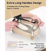 Wiederverwendbare Silikon-Brotbackformen-Einlagen, Brotschlingen und Gärbehälter - Antihaftbeschichtet und leicht zu reinigende Teigübertragungswerkzeuge mit 4 Griffen