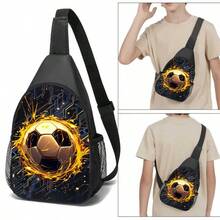 Crossbody Bag, Astronaut'Style For Your Kids,Chest Pocket Sport Bag In Colourful,Festive Astronaut Printed - Casual Style Shoulder Bag, Polyester Material