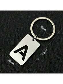 个性化钥匙扣，激光雕刻 A-Z 首字母，DIY 背包金属吊坠，定制礼品，婚礼用品，珠宝，定制钥匙扣和配饰，街头休闲时尚 - 銀色 - 查看 9