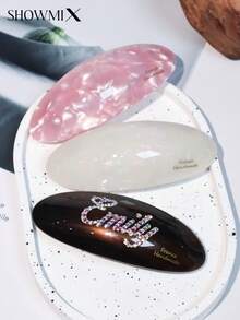 Koreanischer Klassischer Stil, handgefertigter Kristall-Strass Haarclip aus Azetatmaterial, vielseitiges modisches Haarteil für jede Jahreszeit, exquisites Geschenk