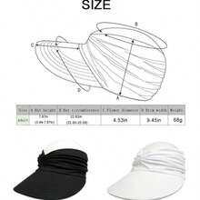 1 件时尚优雅女士夏季户外运动太阳帽，可折叠便携沙滩帽，适合游泳、棒球、网球、高尔夫和其他户外运动，防紫外线 - 彩色 - 查看 7