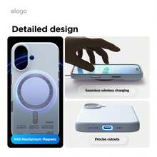 Elago High Quality Magnetic Liquid Silicone Case For IPhone 17, Compatible With MagSafe, Liquid Silicone Material, Protective Cover, Shockproof, Slim Phone, Fashion, Velvet - For Men, For Women, Luxury, Fashion, Minimalist - 淺藍色 - 查看 8