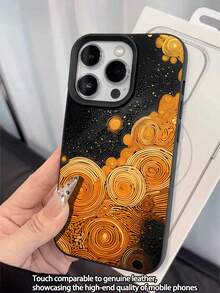 1pc Minimalist Retro Cloud Reflection Litchi Texture Waterproof Shockproof Anti-Slip Soft Phone Case, Suitable As Birthday, Holiday Gift For Friends, Family, Couples, Compatible With Apple// Phones - Multicolor - View 3