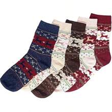 5 Paar Damen Winter Candy farbige Cartoon dicke künstliche Wolle warme gestrickte Socken