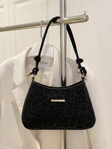 Geantă de umăr pentru femei la modă minimalistă, geantă sub braț, geantă crossbody pentru femei cu blocuri de culoare alb-negru