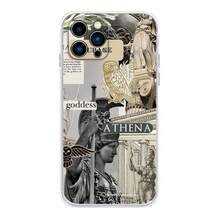 Funda de Teléfono Abstracta Mitología Griega Atenea Compatible con  16,15,14,13,12,11 Plus,Pro,Max,XR,XS,Plus,E,Mini Cubierta Transparente Suave, Cubierta Compatible con Funda  17, Funda  17 Pro, Funda  17 Pro Max - z4 - Ver 9