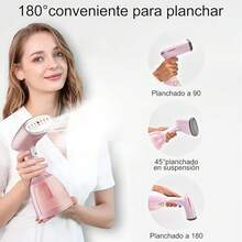 Alta potencia planchas de para ropa, (290 ml) de plancha de de gran capacidad, stand de plancha de mano para ropa, utilizado para eliminación de arrugas de tela rápida, steam brush - rosa - Ver 9