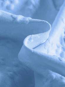 Sunny & Vibrant Girls' Dress, Floral Applique Peter Pan Collar Loose Solid Color Dress, Suitable For Casual, Party, Daily Wear - 藍色 - 查看 8