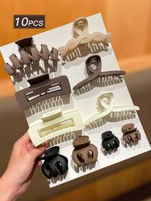 11 件优雅女士哑光发爪发夹发夹发夹发夹发夹发夹发夹，学校用品，学院秋冬花朵发饰，适合女士度假装扮 - 彩色 - 查看 18