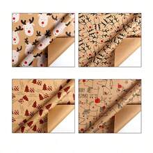1pc 300x43cm Christmas Gift Wrapping Paper With Reindeer, Santa Claus, Christmas Tree Patterns, Gift Packaging Decoration Paper, Christmas Wrapping Paper, DIY Gift Decoration, Handmade Packaging Paper, Easy To Protect Items, Gift Box Filling, Party Decoration - Christmas Style Design, Durable Packaging, Holiday Packaging, Holiday Decoration