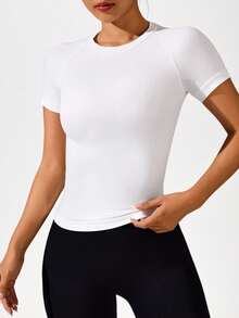 SHEIN Sports Women Summer Simple Letter Printed Sleeveless Sports Tank Topworkout Tank Top - White - View 6