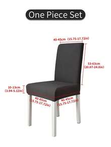 1 pièce Housse de chaise noire unie brossée, housse de chaise simple et unie extensible anti-poussière pour salle à manger, hôtel, salon, bureau, gris foncé, convient pour la décoration d'automne, la décoration de la pièce, la rentrée scolaire, les fournitures scolaires
