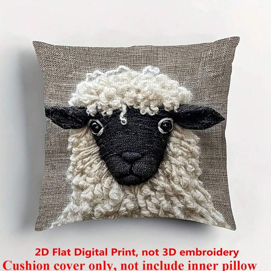 Vỏ gối Sherpa siêu mềm 18"X18" có họa tiết cừu đen Valais, có khóa kéo, có thể giặt bằng máy - Hoàn hảo để trang trí nhà cửa và phòng khách, in một mặt, không thêu, không bao gồm ruột gối
