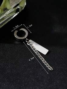 1 szt. Minimalistyczne kolczyki z łańcuszkiem w kształcie prostokąta, uniwersalny dodatek idealny do codziennego noszenia przez mężczyzn i na prezent