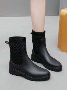 1双女士短款雨靴，时尚街头风PVC轻便耐用雨鞋，户外花园雨靴（尺码偏小）