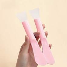 1pcs Soft Silicone Mask Applicator, Reusable Makeup Mask Brush Scraper, Plastic Washable Beauty Makeup Tool For Gel, Mud, DIY Mixing, Skin Care, Sampling, Waxing - 隨機 - 查看 2