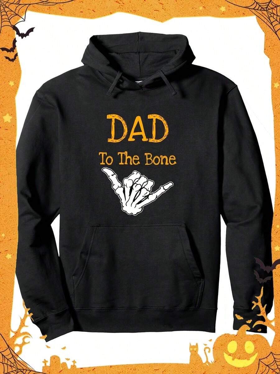 [Free Shipping]Mens Dad   Spooky Skeleton Hand Funny Halloween Pullover Hoodie,Fall Hoodies,Men's Fall Clothes,Street Wear,Halloween,Mens Hoodies,Y2k Clothes,Jesus Hoodie,Thanksgiving Day,Nightmare Before Christmas,Christmas,Street Fashion, Sporty Casual, All Season, Y2K Clothing, Christmas, Gift For Boyfriend,Printed & Shipped In USA - 黑色 - 查看 1