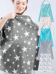 1 Piece Of Baby Pattern Breastfeeding Cover Suitable For Outdoor Use - Multicolor - View 1