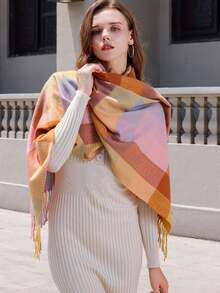2025 New Autumn/Winter Cashmere Scarf For Women, Plaid Shawl Wrap, Versatile British Style, Thick & Warm, Birthday Gift