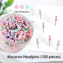 50/100 件彩色图钉，简易多用途图钉，适用于学校、办公室、照片固定（颜色随机）