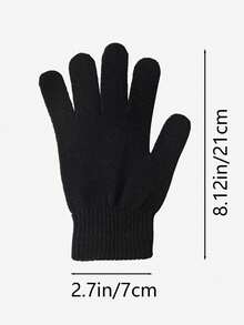 1 件经典纯色针织手套，多功能简约保暖防风露指手套，适合秋冬季日常户外使用，可作为冬季保暖礼物 - 彩色 - 查看 2