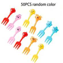 10pcs/20pcs Random Style Cute Animal Plastic Fruit Forks, Assorted Colors Cartoon Fruit Forks Creative Animal Adorable Plastic Fruit Fork Set, Bento Picks - Multicolor - View 9