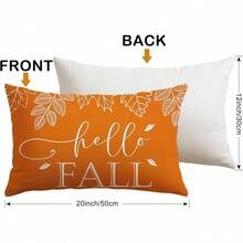 Artscope - Juego de 4 fundas de almohada de otoño de 16 x 16 pulgadas, Hello Fall Hello Pumpkin Buffalo Plaid Maple Leaf Harvest - Fundas de almohada decorativas al aire última intervensión para sofá - Naranja a - Ver 4