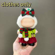 POKOJA LAND [仅服装] 拉布布圣诞服装，适合 17 厘米娃娃，可爱，角色扮演，高级，生日/节日礼物/圣诞娃娃服装套装 - 彩色 - 查看 9