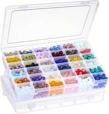 2piezas Cajas organizadoras de plástico transparente de 36 rejillas,caja de almacenamiento manualidades con separadores ajustables para organizador de abalorio,joyas,gancho de pesca,cintas washi,hilos - 1 - Ver 1