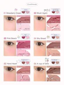 Flortte Good Friends Blub Duo Blush, Brightens Complexion, Long-Lasting And Smudge-Proof - 04# Shy Bread - View 11