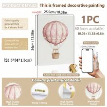 1pc Framed Canvas Wall Art, Pink Nursery Gallery Wall Set, Baby Girl Room Decor, Vintage Children's Room Decoration, Girl Gallery Art, Antique Nursery Wall Decor